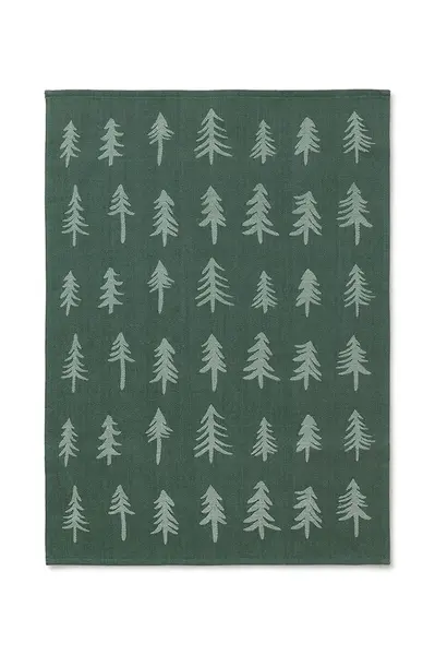 Bavlněný ručník ferm LIVING zelená barva