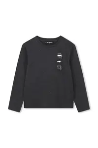 Dětské bavlněné tričko s dlouhým rukávem Karl Lagerfeld