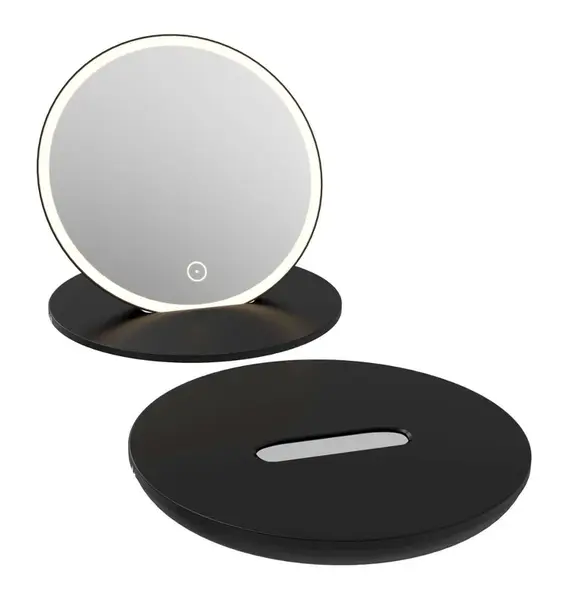 kielle Idolio - Kosmetické cestovní zrcátko s LED osvětlením, černá 50324034