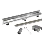 Mereo Odtokové žlaby - Nerezový žlab ke stěně, s roštem Tile, 80x7 cm CZ182