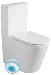Sapho Avis - WC kombi, vario odpad, Vortex Rimless, bílá PC106V