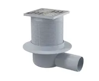 Alcadrain Odtokové kanálky - Podlahová vpust boční, 11x11 cm, průměr 5 cm, nerez/plast APV31