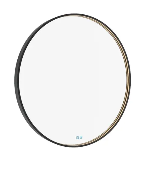 Nimco Zrcadla - Zrcadlo s LED osvětlením, průměr 100 cm, dotykový senzor, černá ZPC 31004RVX-90