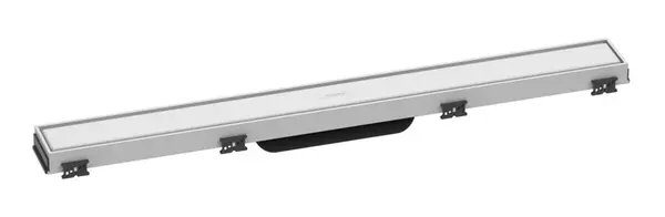 Hansgrohe RainDrain Match - Sprchový žlab s nerezovým roštem 700, s výškově stavitelným rámem, matná bílá 56037700