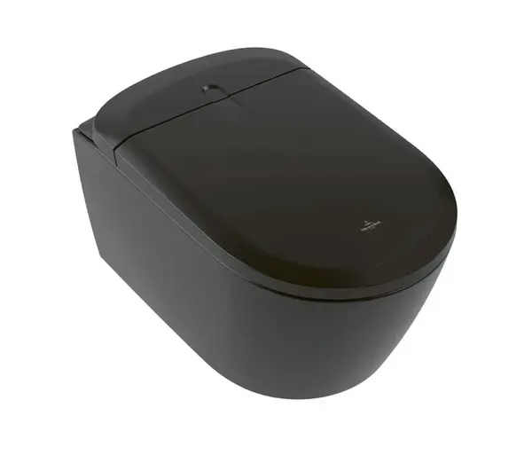 Villeroy & Boch ViClean - Elektronický bidet s keramikou, závěsný, DirectFlush, CeramicPlus, SoftClosing, černá V16EN2R7