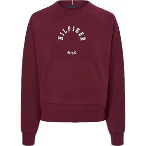 Tommy Hilfiger RLX SUEDED MODAL C-NK SWEATSHIRT Dámska mikina, vínová, veľkosť