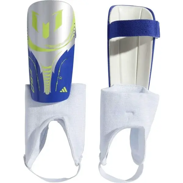 adidas MESSI SG MTC J Detské futbalové chrániče, strieborná, veľkosť