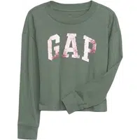 GAP V-LS ELV LOGO Dievčenské tričko, khaki, veľkosť