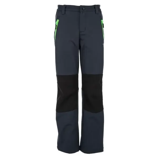 Lewro ZIKAI Detské softshellové nohavice, tmavo sivá, veľkosť 128-134