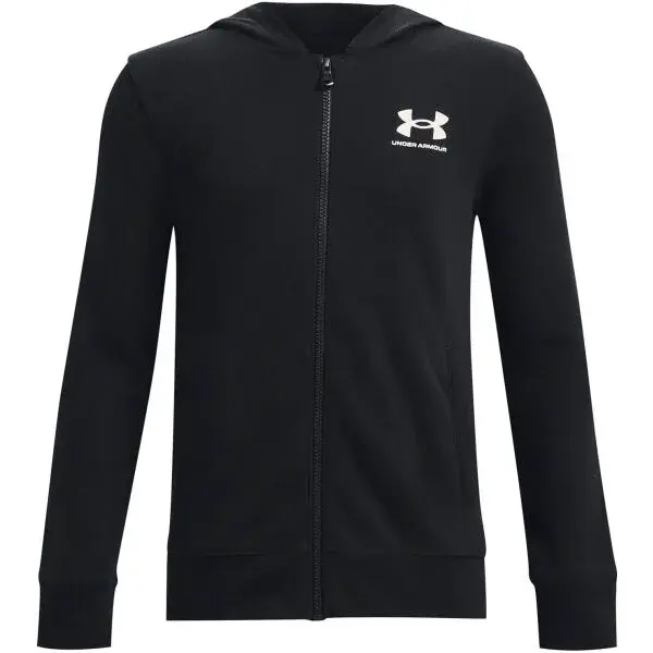 Under Armour RIVAL TERRY FZ HOODIE Juniorská mikina, čierna, veľkosť M