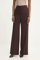 Kalhoty Answear.LAB dámské, vínová barva, široké, high waist