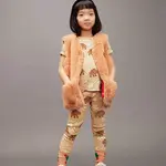 Dětské legíny Mini Rodini Mammoth béžová barva, 25730122