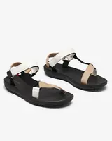 Resti Icon Women's fabric sandals in white Ojo- Footwear