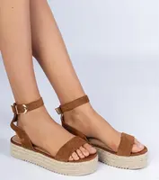 Gemre Brown platform espadrille sandals Kalesio
