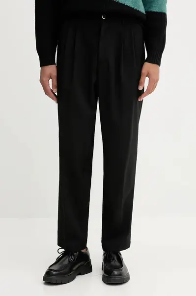 Vlněné kalhoty BARENA VENEZIA Pantalone Nerio pánské, černá barva, PAU5252.499