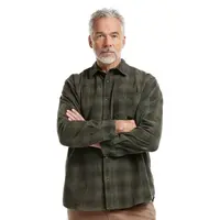 Bushman Pánska menčestrová košeľa Taltson tmavozelená XL