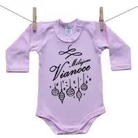 Boodyy Ružové Body s dlhým rukávom Milujem Vianoce 98 (2-3 roky)