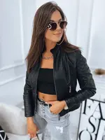 Černý dámský koženkový křivák bunda Dstreet