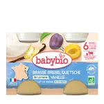BABYBIO Brassé z ovčieho mlieka mirabelky vanilka 2x130 g