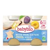 BABYBIO Brassé z ovčieho mlieka mirabelky vanilka 2x130 g