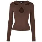Women's Crossed Cut Out Longsleeve brown