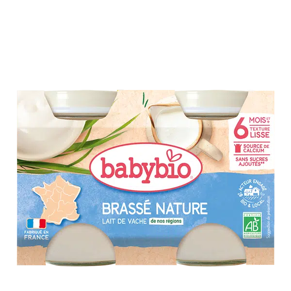BABYBIO Brassé z francúzskeho mlieka natur 2x130 g