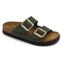 7010 Dámska zdravotná kožená obuv s prackou 37 - 24cm, zelená, 3,5 cm