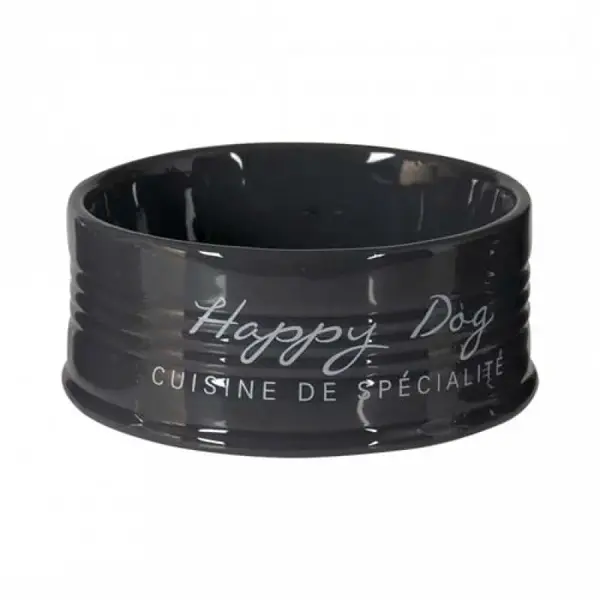 DUVO+ Keramická miska pre psov HAPPY DOG - antracit 10,5cm 300ml