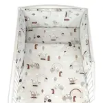 Sada do postieľky Mantinel s obliečkami, 3D sada - Malý staviteľ, šedá, 120x90cm