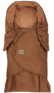 Little Elite Zavinovací deka s kapucí , 100 x 115 cm, Andělská křídla - hnědá