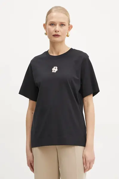 Bavlněné tričko BOSS béžová barva, 50526205