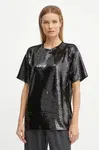 Tričko MICHAEL Michael Kors černá barva, MF451IW6PK