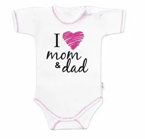 Baby Nellys Body krátký rukáv  I love mom & dad, holka vel.  86