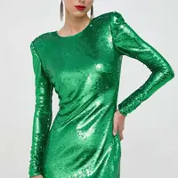 Šaty Bardot zelená barva, mini
