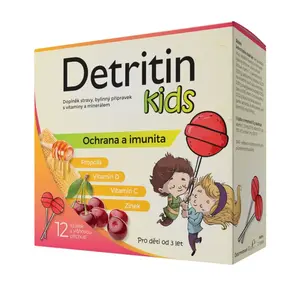 Detritin Kids Lízátka na imunitu višeň 12 ks