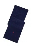 Šála Polo Ralph Lauren Classic Cable Scarf tmavomodrá barva, s aplikací, 449959345