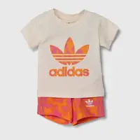 Dětská bavlněná souprava adidas Originals oranžová barva