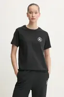 Bavlněné tričko Converse černá barva, 10027570-A02