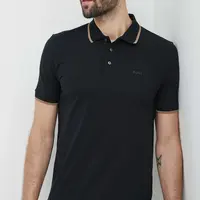 Bavlněné polo tričko BOSS černá barva, 50494697