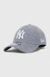 Bavlněná baseballová čepice New Era šedá barva, s aplikací