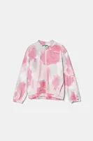 Dětská bavlněná mikina United Colors of Benetton růžová barva, vzorovaná, 35UJG503S