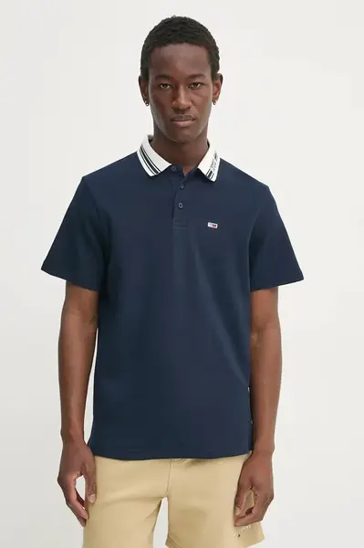 Polo tričko Tommy Jeans tmavomodrá barva, DM0DM20225