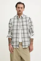 Bavlněná košile Tommy Jeans béžová barva, regular, s klasickým límcem, DM0DM20885