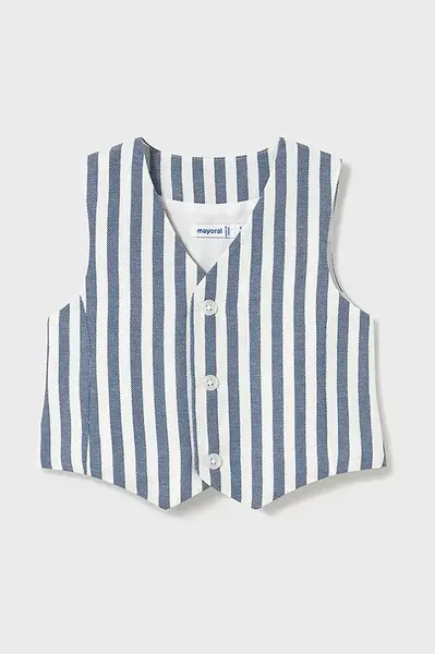 Kojenecká vesta ze směsi lnu Mayoral modrá barva, 1303