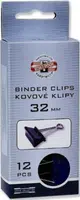 Kovové klipy černé 32mm 12ks