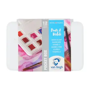 Sada akvarelových barev Van Gogh 12ks Pocketbox pinks + violets
