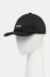 Bavlněná baseballová čepice MSGM černá barva, 3940ML02.257580