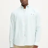 Bavlněná košile Tommy Hilfiger pánská, modrá barva, regular, s límečkem button-down, MW0MW36238