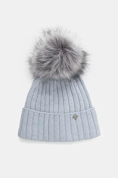 Dětská čepice s příměsí vlny Jamiks BELIZE II modrá barva, JZI084