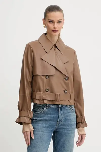 Kožený trenčkot BOSS Satela